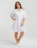 Kiera Dress - Oat Plaid