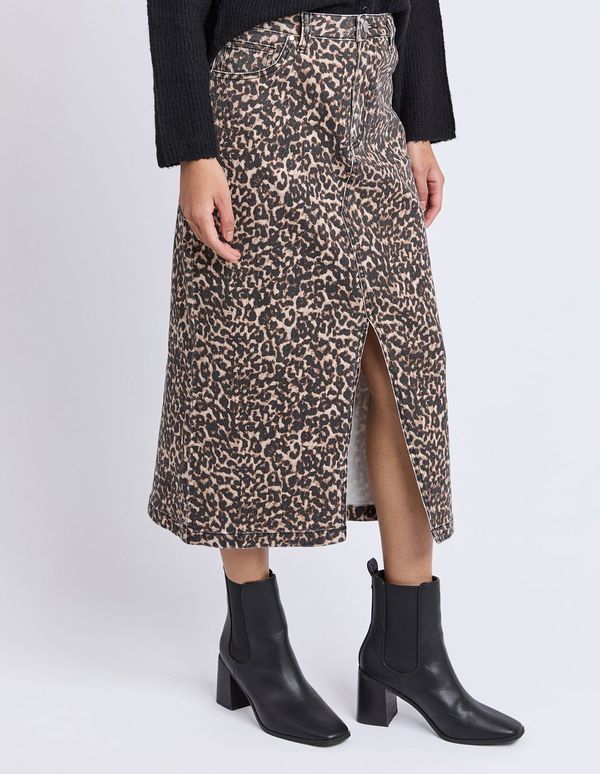 Leopard Denim Skirt - Leopard
