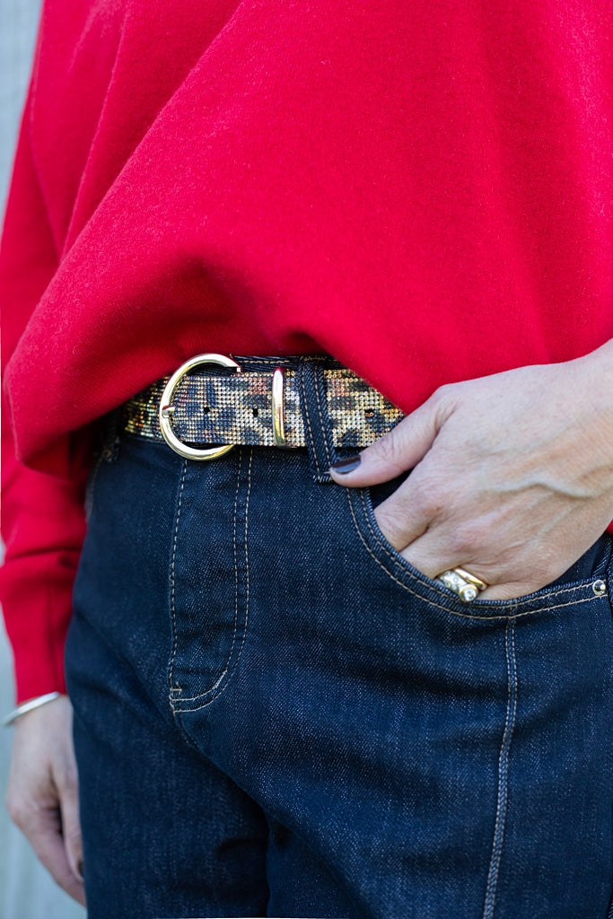 Leopard Rhinestone Belt