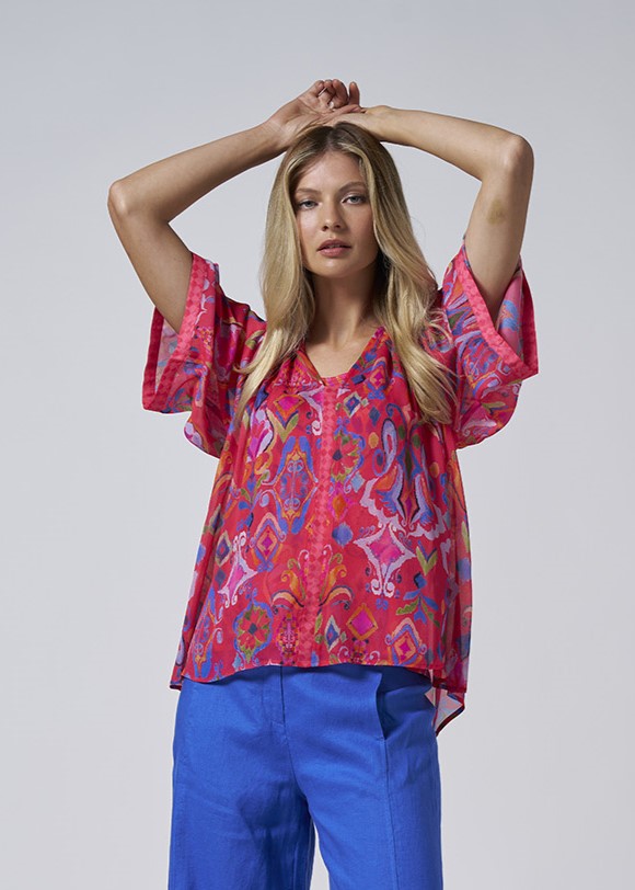 Festive Blouse - Rouge Multi