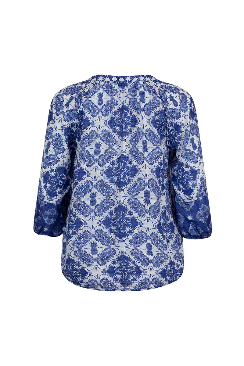 Aria Shirt - Cobalt Multi