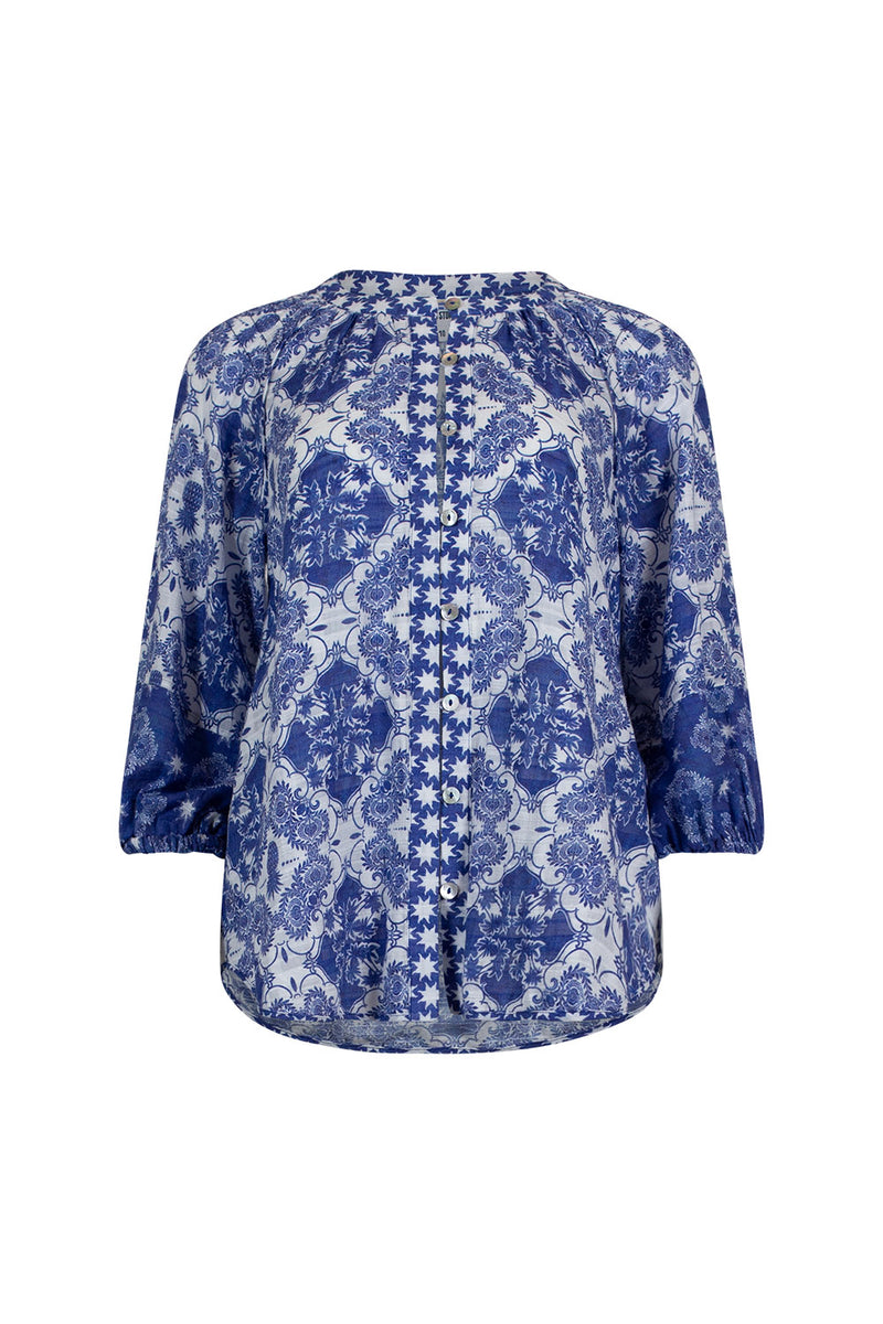 Aria Shirt - Cobalt Multi