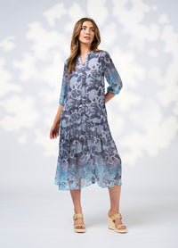 Stevie Midi Dress - Indigo Multi