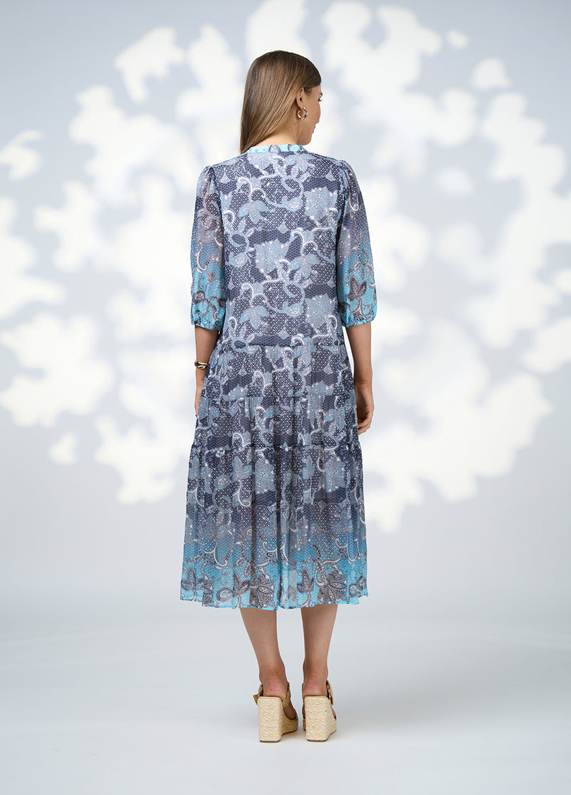 Stevie Midi Dress - Indigo Multi