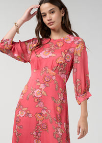 Mirissa Midi Dress - Coral Multi