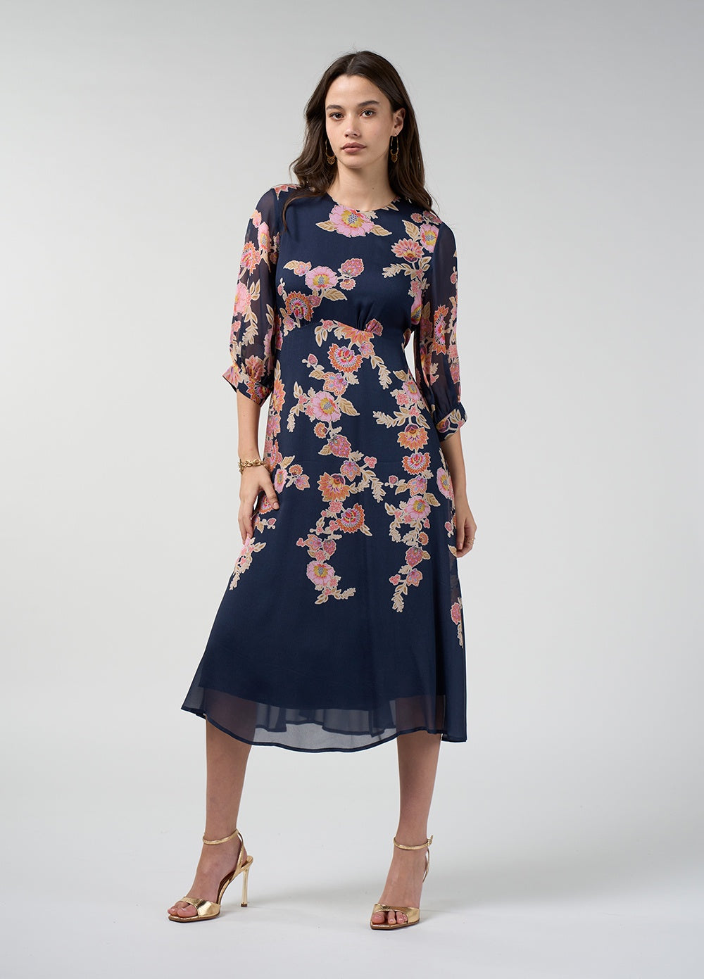 Mirissa Midi Dress - Indigo Multi