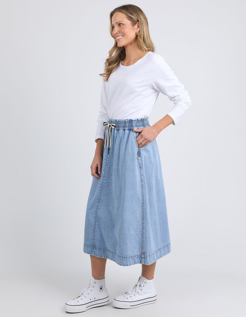 Greta Denim Skirt - Light Blue Wash