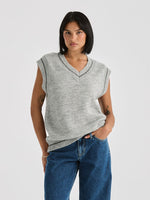 Lara Knit Vest - Grey Marle