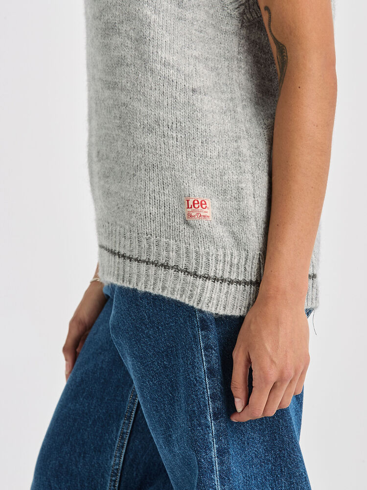 Lara Knit Vest - Grey Marle