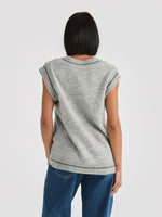 Lara Knit Vest - Grey Marle