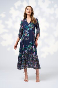 La Boheme Midi Dress - Indigo Multi