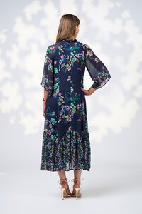 La Boheme Midi Dress - Indigo Multi