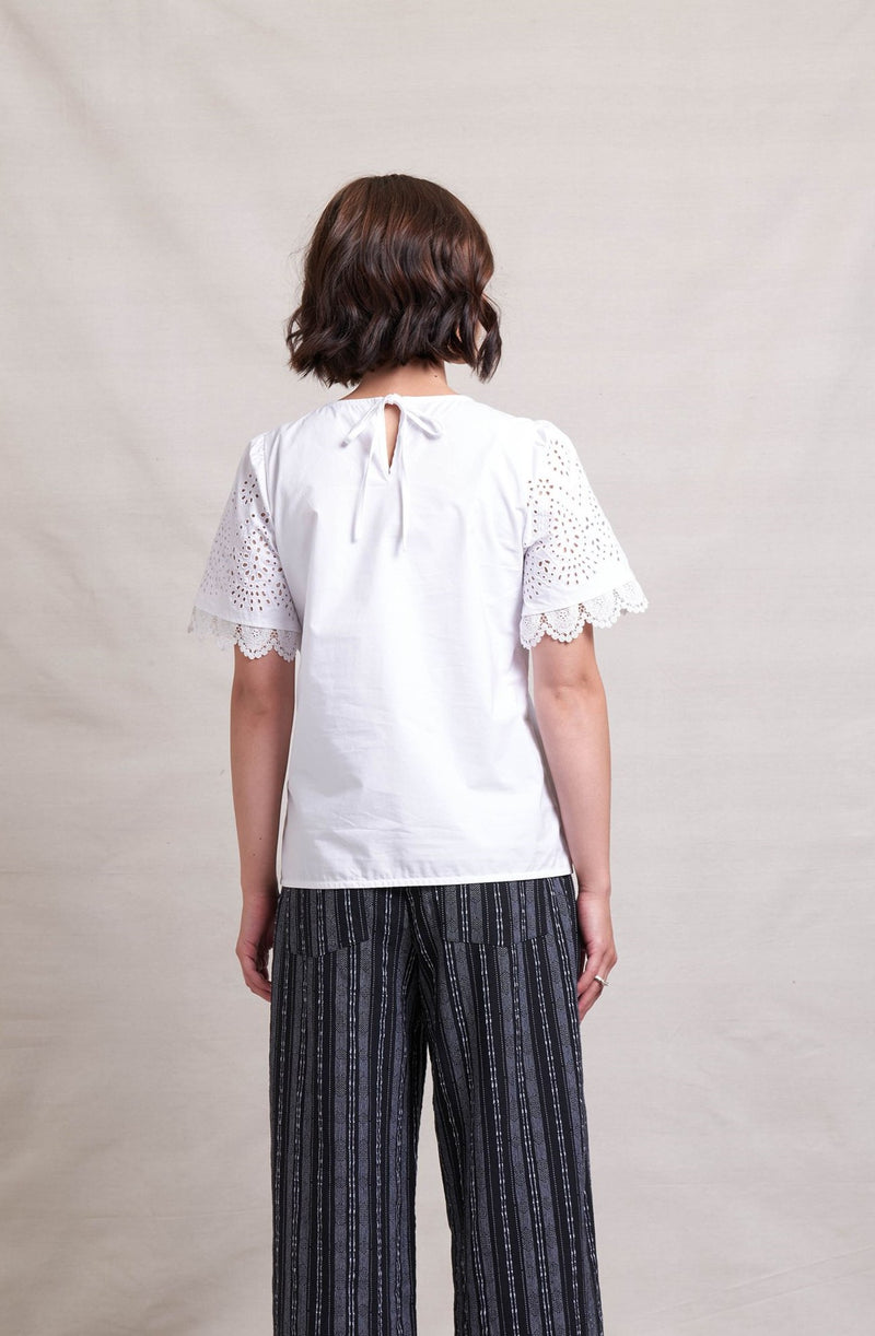 Lace Work Top - White