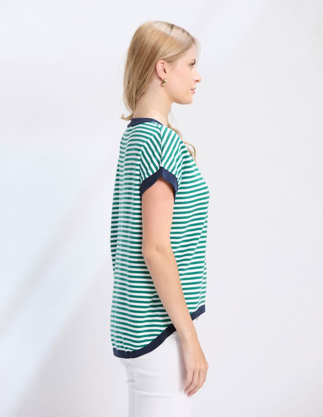 Laneway Top - Green Stripe