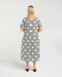 Leona Dress - Black Polka Stripe