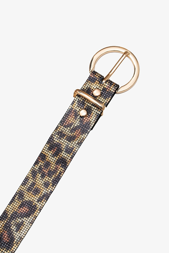 Leopard Rhinestone Belt