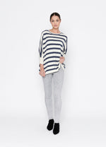 Lyric Top - Ivory + Navy Stripe