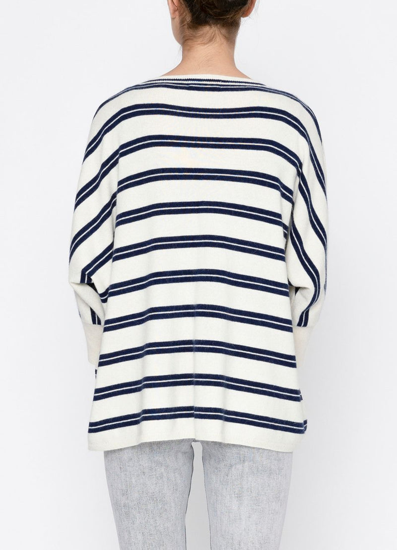 Lyric Top - Ivory + Navy Stripe