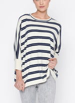 Lyric Top - Ivory + Navy Stripe