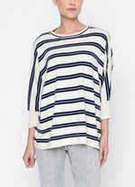 Lyric Top - Ivory + Navy Stripe