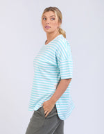 Lauren S/S Tee - Tonic Blue/White Stripe