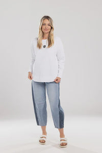 Double Denim Barrell Jeans