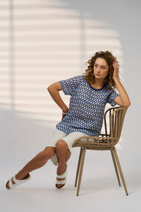 Double Up Tee - Blue Multi