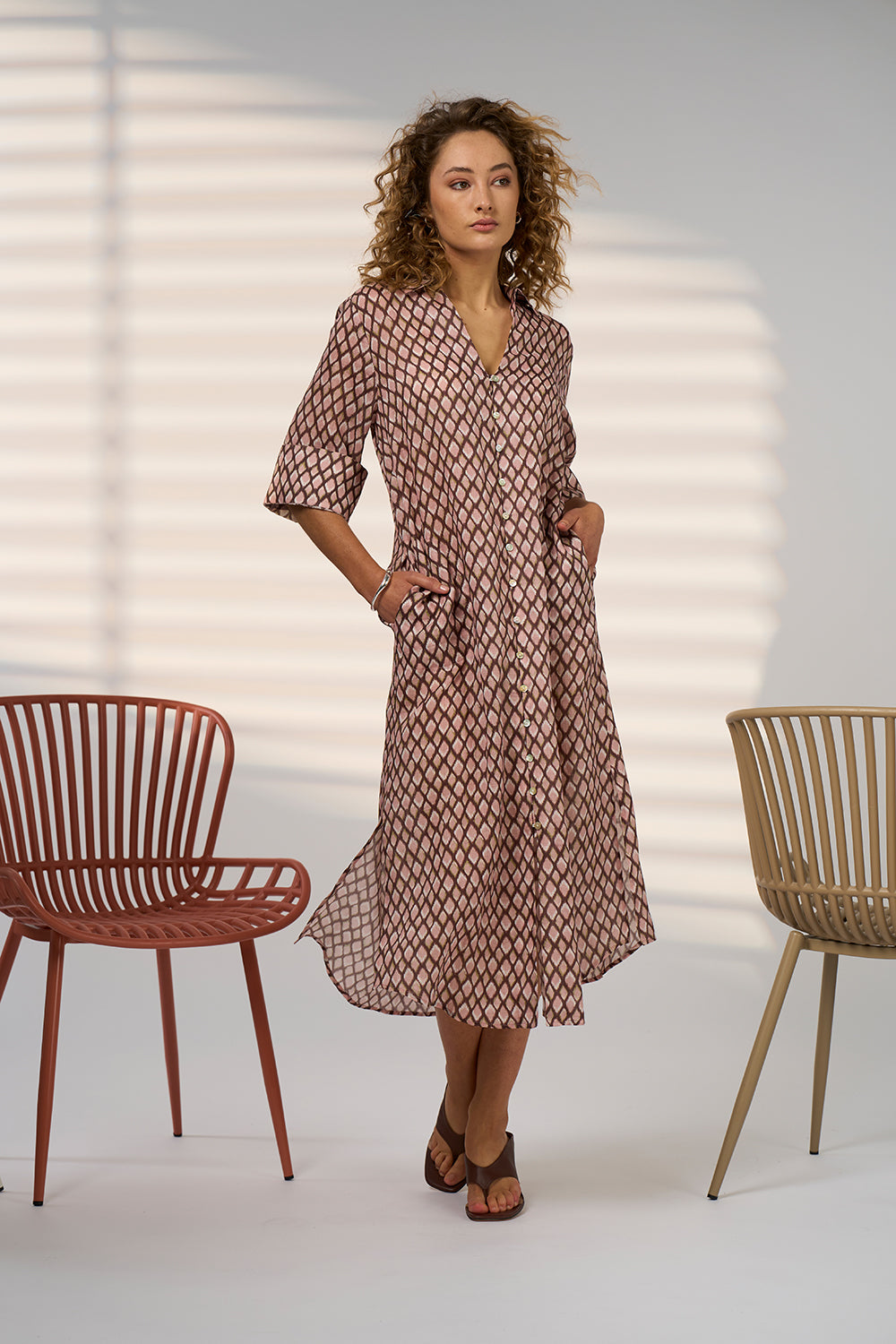 Double Up Shirt Dress - Blush Multi