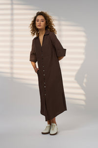 Drift Shirt Dress - Bitter Chocolate