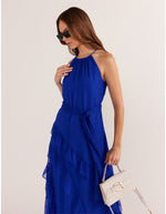 Marina Frill Maxi Dress - Sapphire Blue