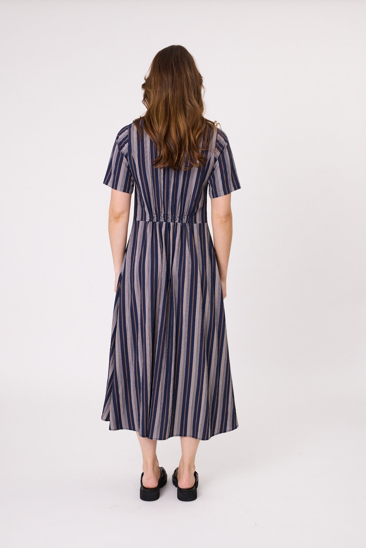 Marta Dress - Navy Stripe