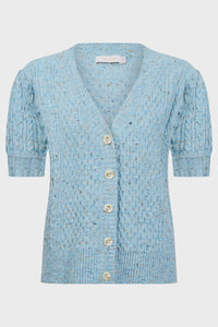 McKenna Short Sleeve Knit Cardigan - Ice Blue