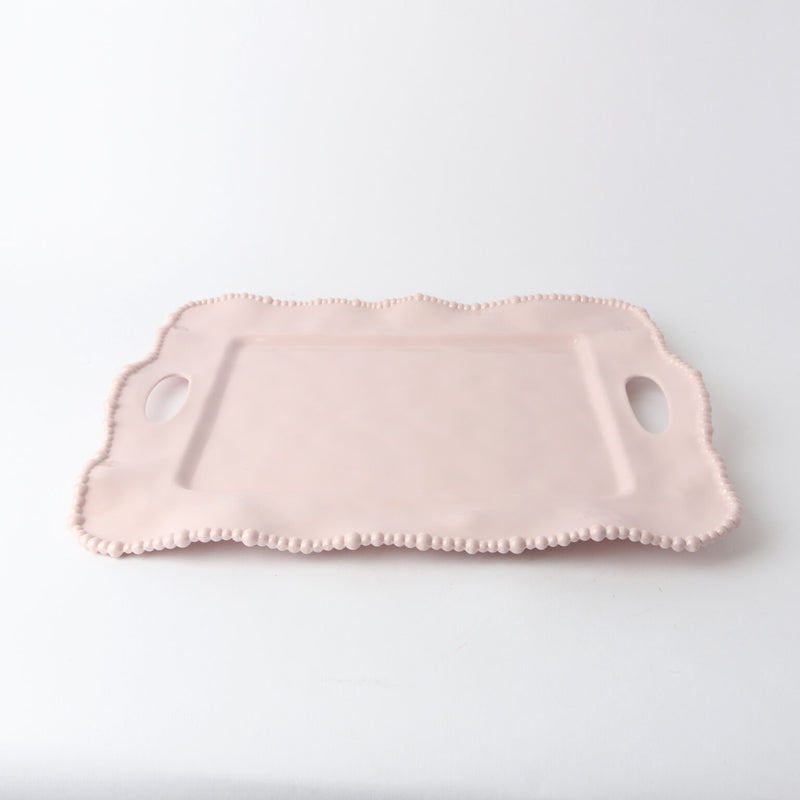 Melamine Pearl Handle Tray  50cm - Pink