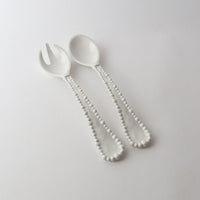 Melamine Pearl Salad Servers - White