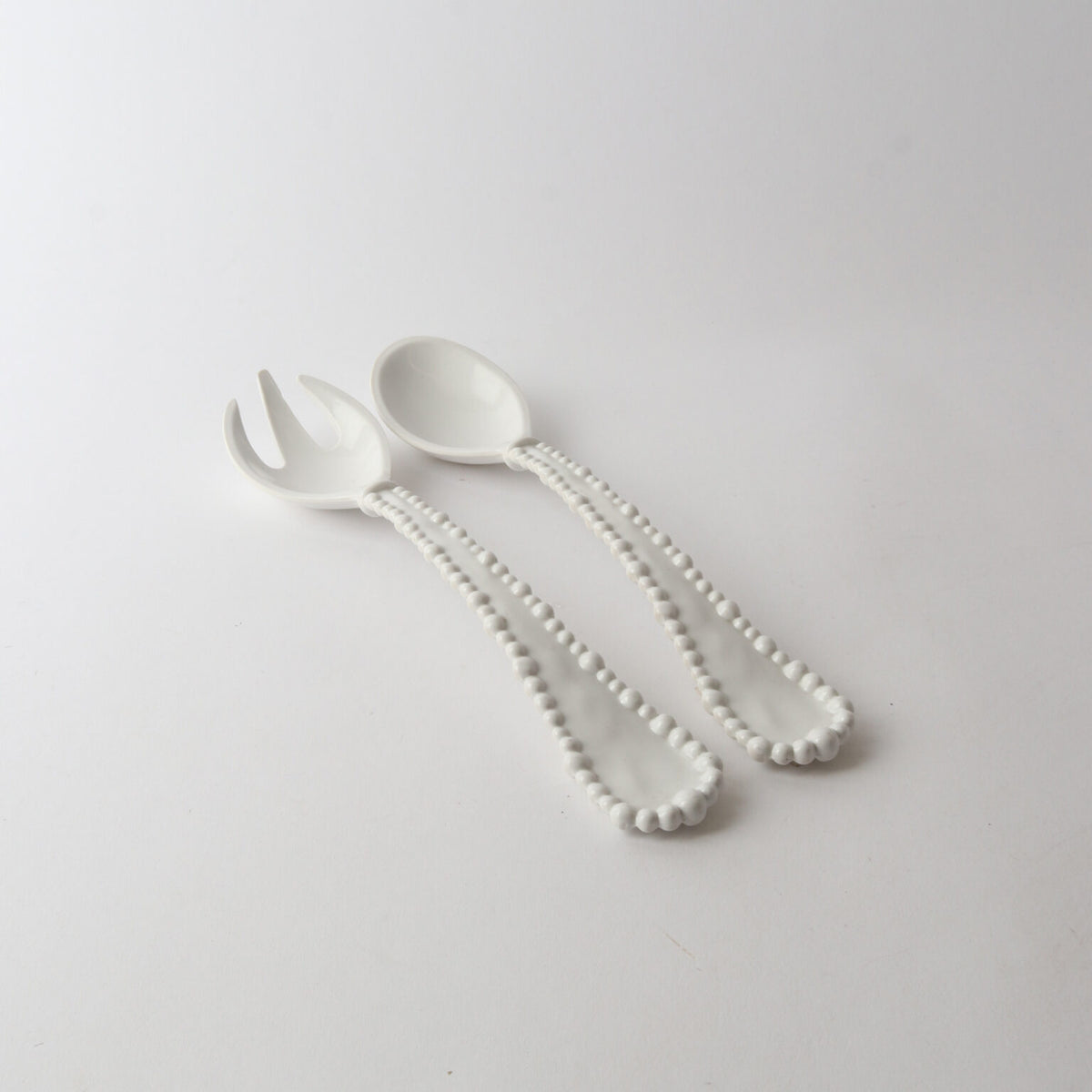 Melamine Pearl Salad Servers - White