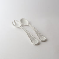 Melamine Pearl Salad Servers - White