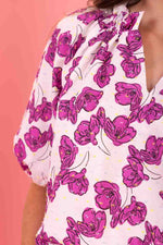 Mickey Top - Cerise Floral