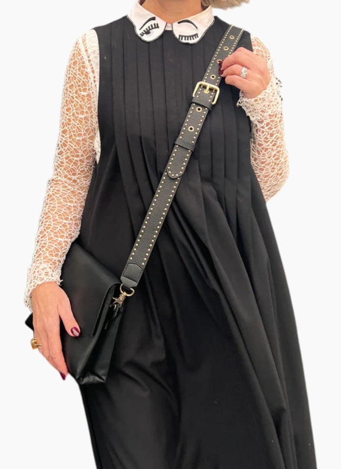 Studded Luxe Bag Strap - Black/Gold