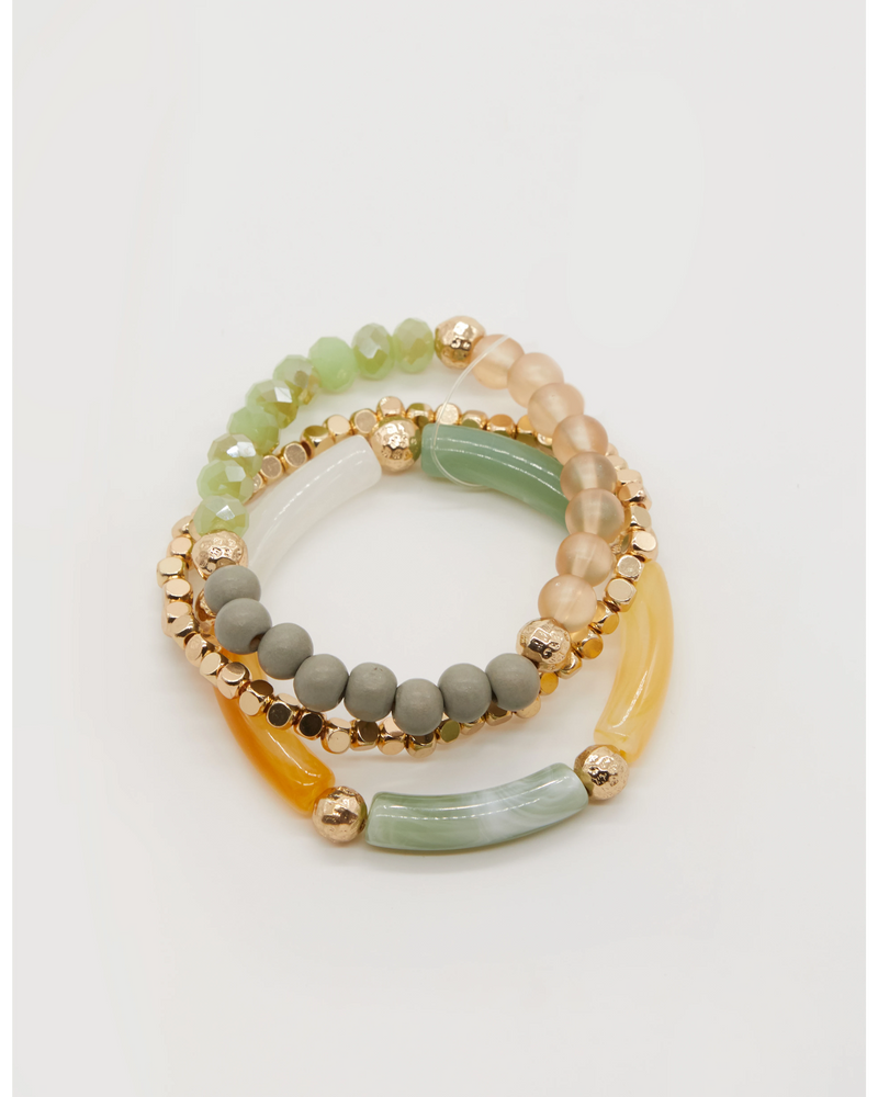 Set Of 3 Bracelet - Mixed Colour Pastels