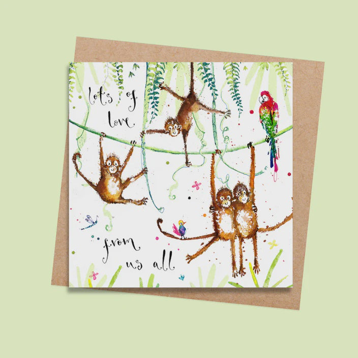 Monkey Family Card
