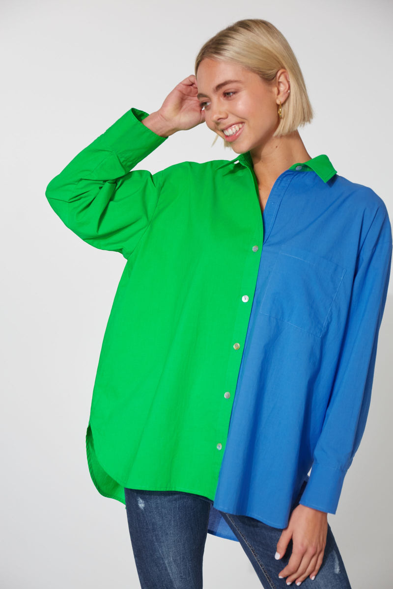 Montrose Shirt - Evergreen/Cobalt