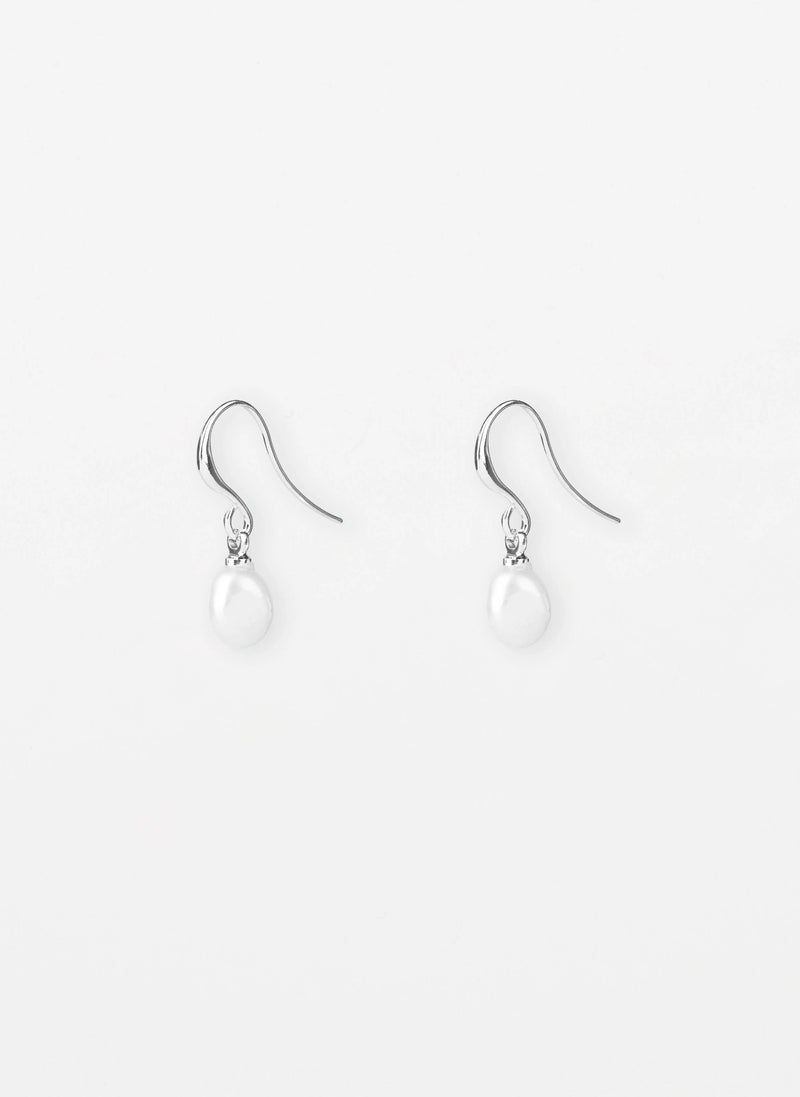 Earring Mop Drop - Silver