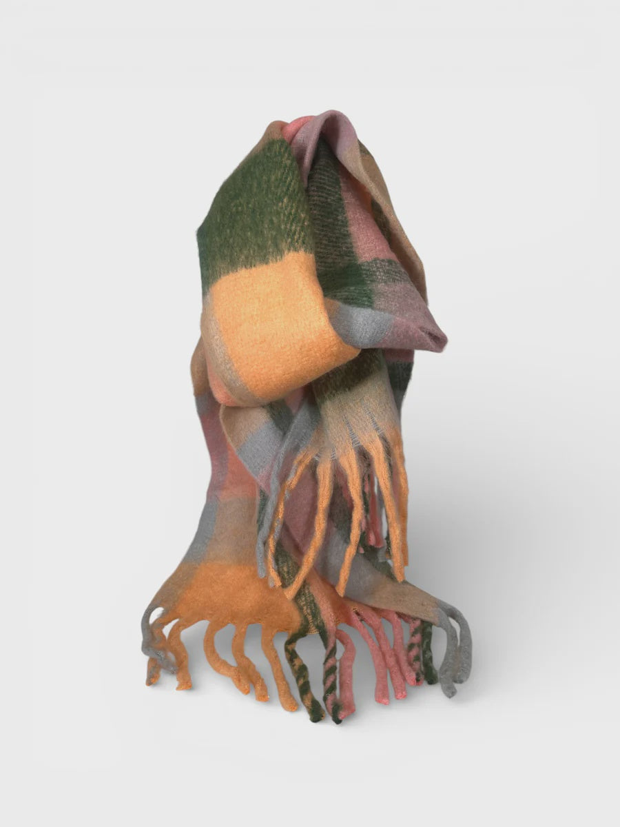 Multi Check Scarf - Peachy