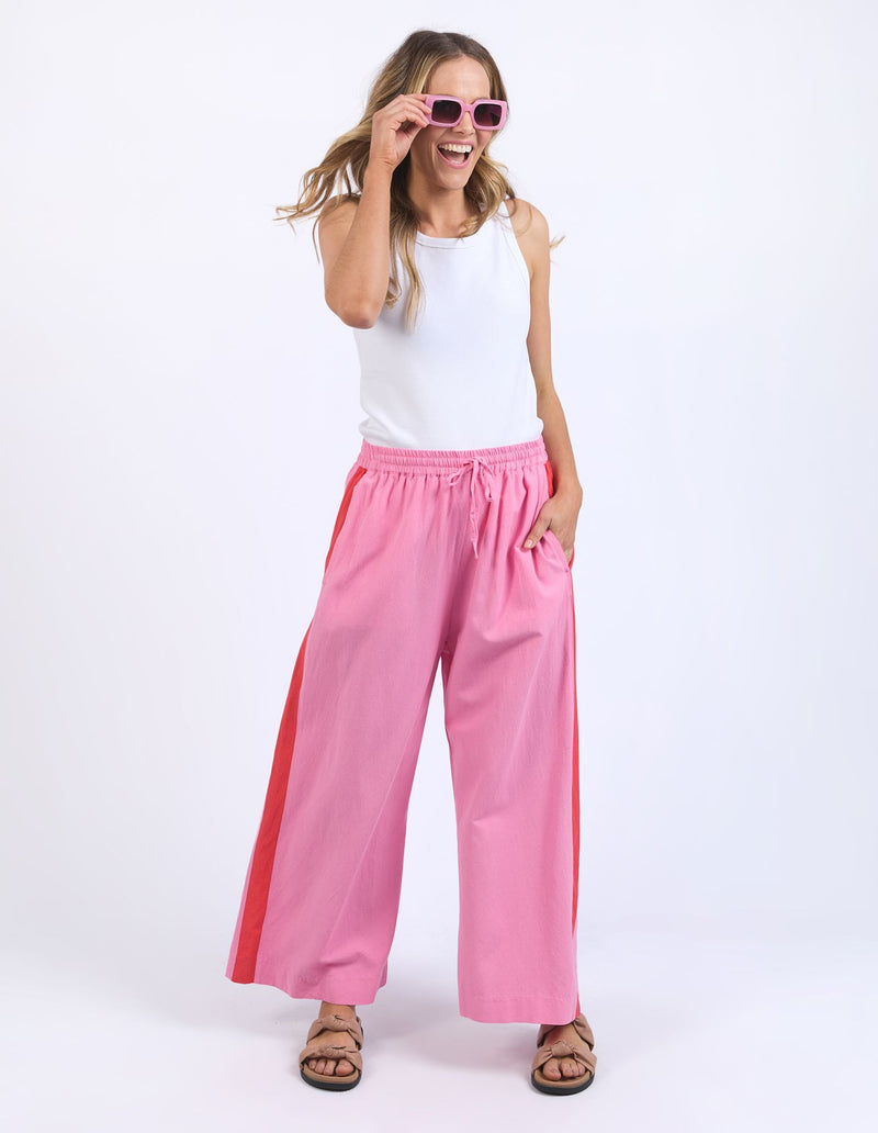 Frances Stripe Pant - Strawberry Pink