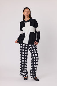 Locke Merino Jumper - Black & Ivory