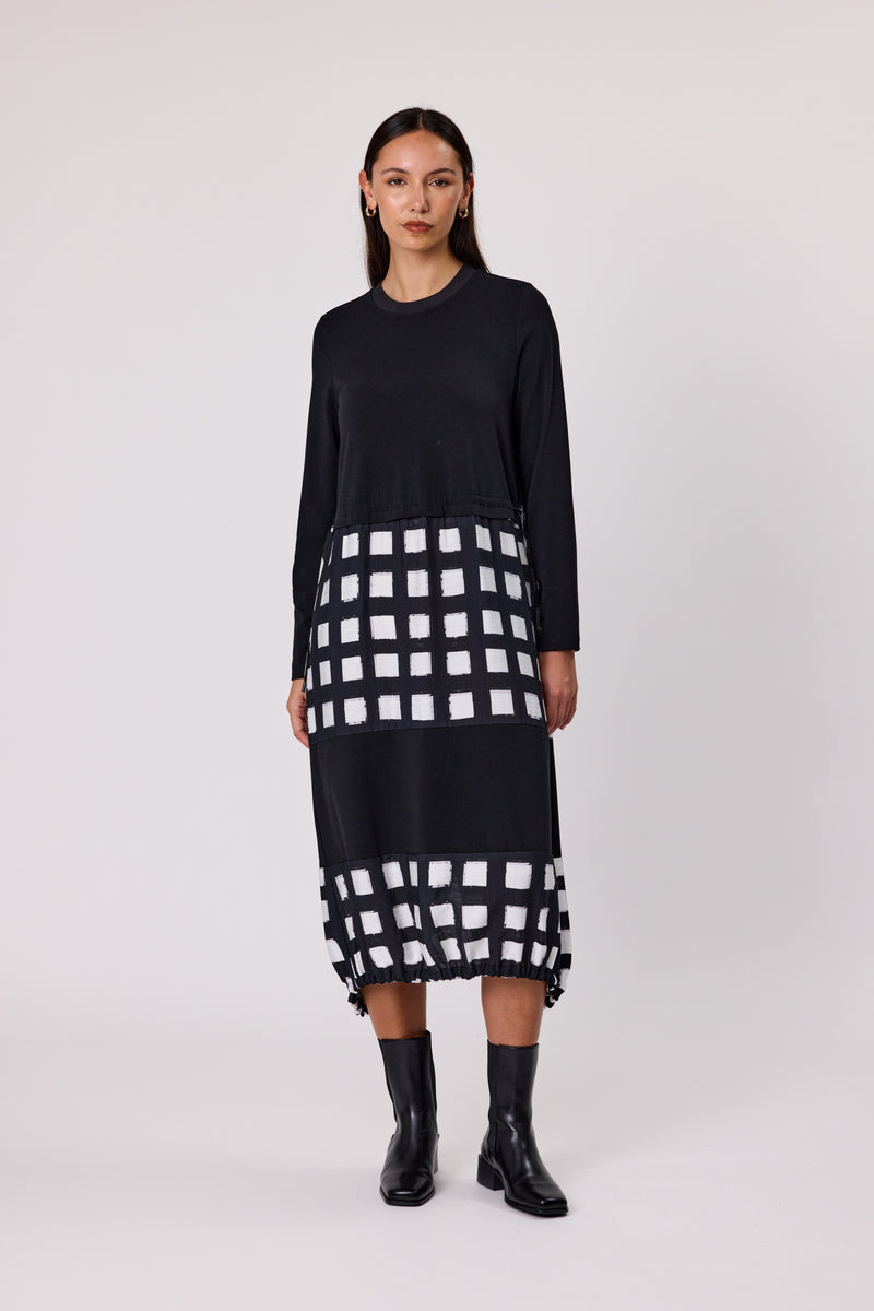 Frame Mixed Dress - Frame Print Mix - Girl Next Door Fashion