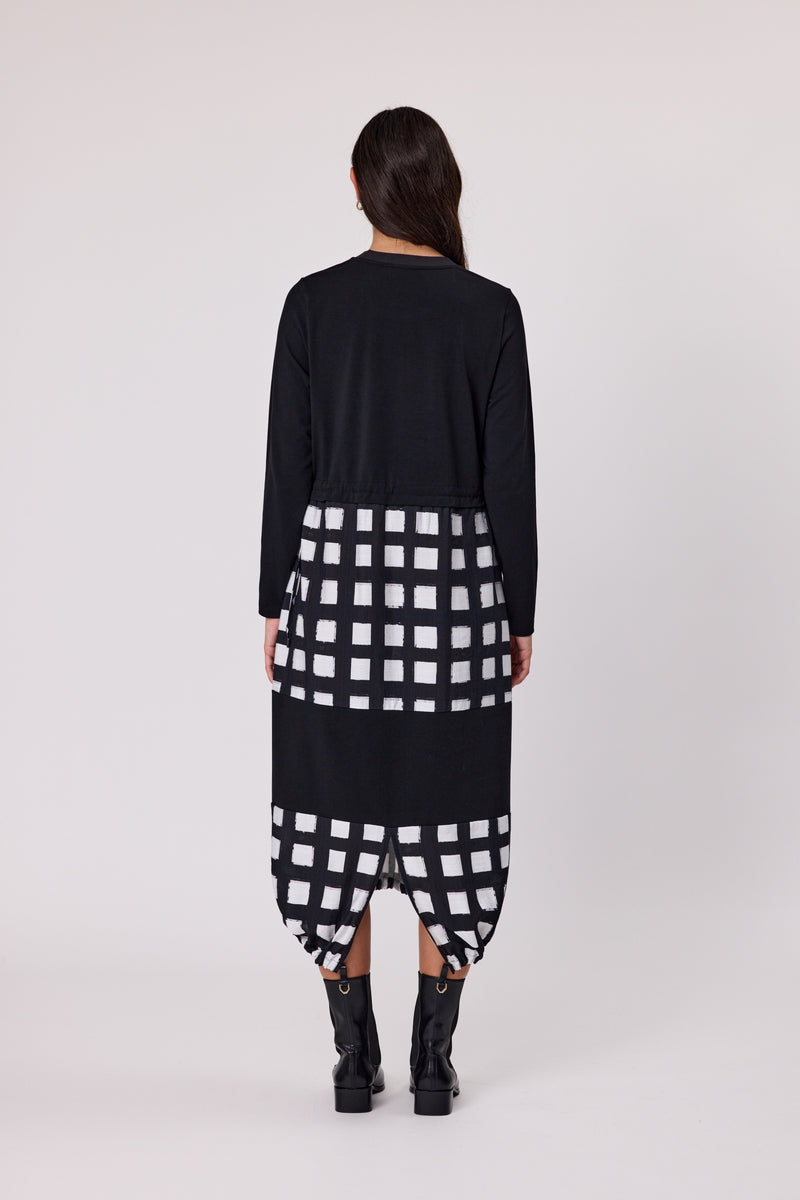 Frame Mixed Dress - Frame Print Mix - Girl Next Door Fashion