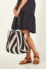 Rayas Tote Bag - Navy Stripe