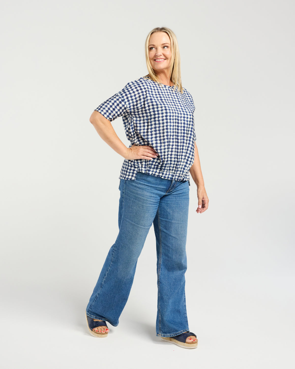 Nakita Top - Blue Check