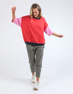 Mazie Colour Block Sweat - Bittersweet/Strawberry Pink/Navy